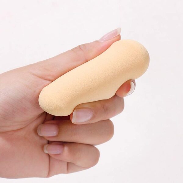 Oval Puff 2 Packs Skin Tone and Pink Make-up Egg Air Cushion Puff Beauty Egg Foundation Sponge Professional Makeup Sponge Wet and Dry - Image 2