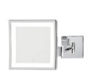 Wall Mount Lighted Makeup Mirror with Polished Chrome Finish – 8” x 8” Mirror Frame Extends16” from The Wall - 5X Magnification with Variable Touch Lighting – Direct Wire – Model