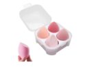 4 Pcs Dry and Wet Use Makeup Sponge Set Blender Beauty Foundation Blending Sponge for Liquid, Cream, and Powder with Egg Holder Box