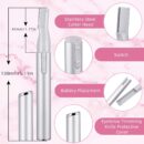 2 Pcs Electric Eyebrow Trimmer Women Precision Face Razors Mini Shaver with Comb Christmas Women Gift Battery Operated Personal ilator for Face Neck Fuzz Lips Leg(Pink, Silver)