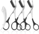 3pcs-Eyebrow Scissors with Eyebrow Razor,Professional Eyebrow Trimmer Scissors with Comb,Non Slip Finger Grips Eyebrow Trimmer,Hair Removal Beauty Accessories for Men Women (Black)