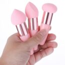 3 PCS Makeup Sponges Foundation Beauty Blender Blending Wet and Dry Make Up Applicator Cosmetic Concealer Face Brush Egg Brushes Covers Eyes Sticks Powder Puff With Handle