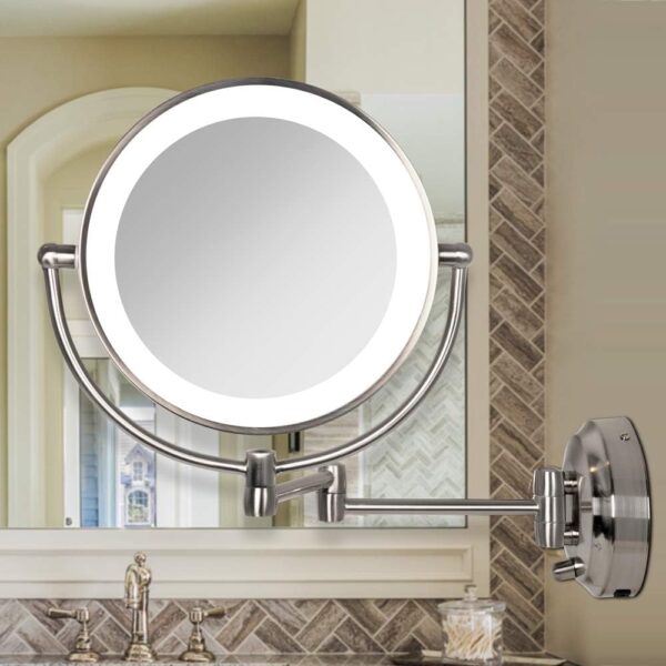 11"  Wall Mounted Makeup Mirror 10X/1X Shaving Mirror Cordless or Battery Operated Vanity Mirrors for Wall - Image 2