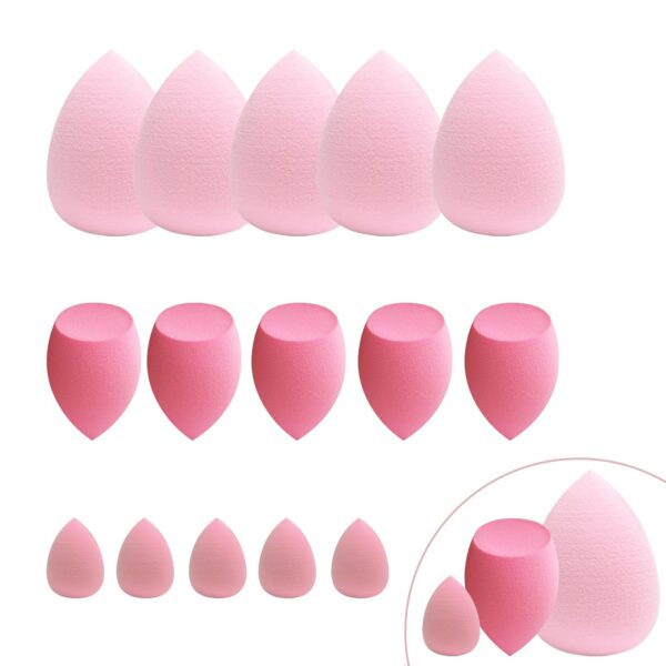15 pcs Makeup Sponge Bulk:Blender Sponges 15 Pcs for Liquid, Cream, and Powder, Multi-colored Pink make up sponges for foundation