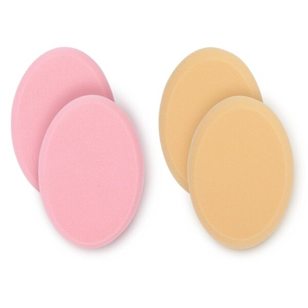 4 Pack Oval Puff Air Cushion Puff Oval Makeup Sponges for Foundation Sponge Professional Make Up Sponges Beauty Egg, Dry and Wet (Skin Tone and Pink)