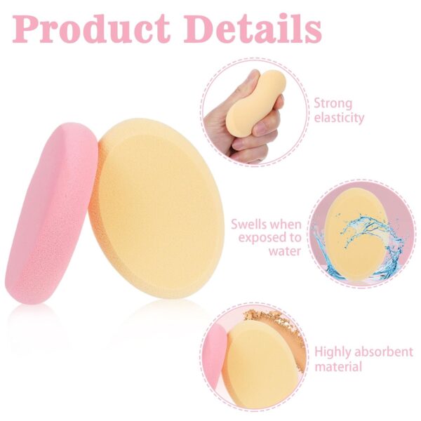 4 Pack Oval Puff Air Cushion Puff Oval Makeup Sponges for Foundation Sponge Professional Make Up Sponges Beauty Egg, Dry and Wet (Skin Tone and Pink) - Image 2