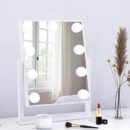 Lighted Makeup Mirror  Mirror Vanity Mirror with Lights, Touch Control Design 3 Colors Dimable LED Bulbs, Detachable 10X Magnification, 360°Rotation, (White) 12" L x 14" W