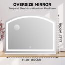 Arch Vanity Mirror with Light, 32" x 24" Arched Led Makeup Mirror with 10X Magnification, Tabletop Desk Mirror, Dimmable 3 Colors Mode
