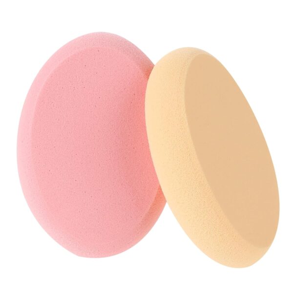 2 Pack Oval Puff Beauty Egg Foundation Sponge Oval Makeup Sponges Professional Makeup Sponge for Eye Foundation Blush Application Forehead Cheeks, Dry and Wet (Skin Tone and Pink)