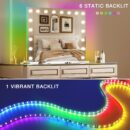 Vanity Mirror with Lights and Bluetooth, 32x23 Inch 18 Bulbs Front and  Backlit Makeup Mirror with Dimmable 3 Color, Tempered Glass, Detachable 10X Magnification, Tabletop & Wall-Mounted