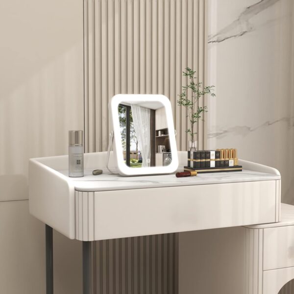 8"x10" Lighted Vanity Mirror, Makeup Mirror with Light, Dimmable Touch Screen, Portable Travel Mirror with U-Shaped Bracket, Cosmetic Mirror with Lights for Makeup Desk ＆ Dressing Room - Image 2