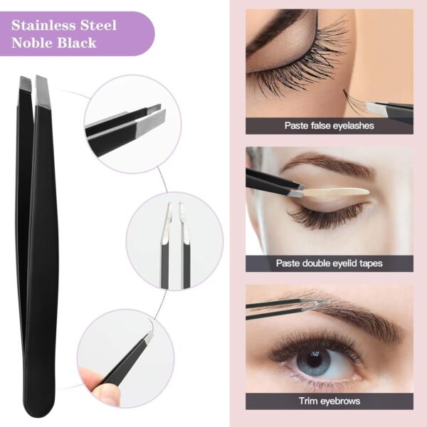 Eyebrow Razor, 7 in 1 Eyebrow Kit, Eyebrow Trimmer Set Including Brow Razors, Brush, Scissors, Tweezers, with Plastic Box for Women Men Eyebrow Eyelash Facial Grooming - Image 2