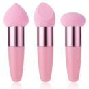 3 PCS Makeup Sponges Foundation Beauty Blender Blending Wet and Dry Make Up Applicator Cosmetic Concealer Face Brush Egg Brushes Covers Eyes Sticks Powder Puff With Handle