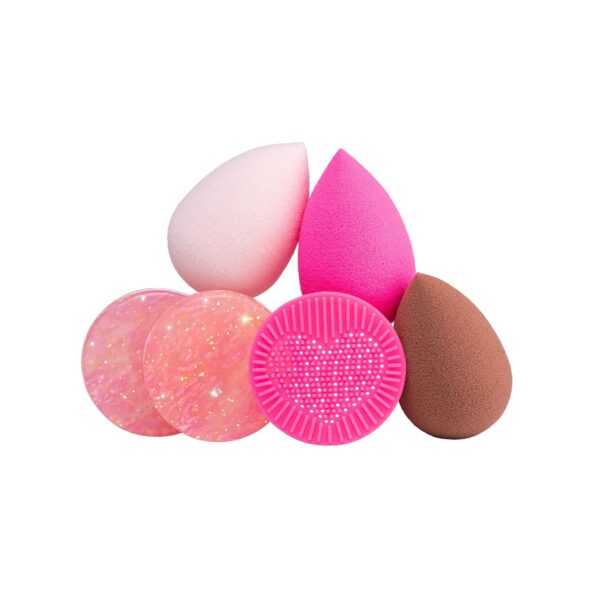 3 Makeup Sponges for Blending Foundations, Powders & Creams, Cleanser Removes Makeup & Grime on Sponge, Cleansing Scrub Mat, Vegan & Cruelty-Free