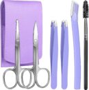 Eyebrow Scissors, Eyebrow Kit, Eyebrow Tweezers for Women, Eyebrow Razor, Eyebrow Brush. Eyebrow Kit for Men with Leather Case. Eyebrow Scissors for Women Facial Hair Ingrown Hair Removal