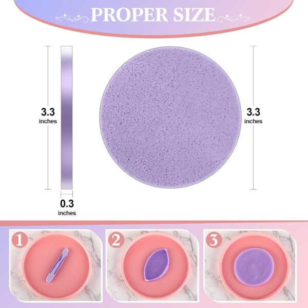 720pcs Makeup Facial Sponges Compressed Exfoliating Facial Sponges for Cleansing Makeup Removal Round Facial Pads for Women Washing Cleansing Makeup 4 Colors - Image 2