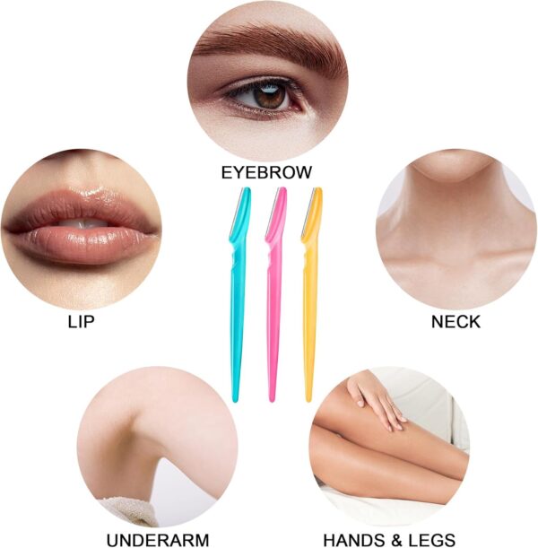 12 Pcs Eyebrow Razor, Multipurpose Exfoliating  Tool for Face, Facial and Eyebrow Shaper with Precision Cover for Women Men, Easy to Use - Image 2