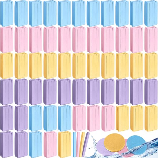 720pcs Makeup Facial Sponges Compressed Exfoliating Facial Sponges for Cleansing Makeup Removal Round Facial Pads for Women Washing Cleansing Makeup 4 Colors