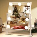 Vanity Mirror with Lights,Makeup Mirror with Lights,10X Magnification,Light up Mirror with Smart Touch 3 Colors Dimmable,Mirror with Lights with 360° Rotation