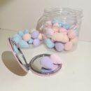 50 PCS Small Mini Makeup Sponges and Powder Puff with Makeup Mirror, Multi Colored Beauty Blender Makeup Sponge Facial Makeup Tools (Makeup Sponge egg)