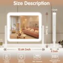 Vanity Mirror with Lights 14"×12" Makeup Mirror with Lights,Lighted Vanity Mirror Tabletop,Smart Touch with 3-Color Lighting,Dimmable,for Vanity Desk Tabletop