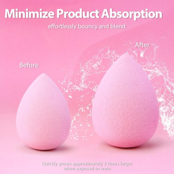 Makeup Sponge Set  Blender Sponges 7 Pcs for Liquid, Cream, and Powder, Latex Free, Multi colored Beauty Sponges with 1 Mini Sponge, Vegan & Cruelty-Free - Image 2