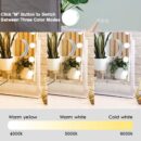 Lighted Makeup Mirror  Mirror Vanity Mirror with Lights, Touch Control Design 3 Colors Dimable LED Bulbs, Detachable 10X Magnification, 360°Rotation, (White) 12" L x 14" W