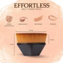 Flat Top Foundation Brush for Liquid, Cream & Powder –  Brush with S Nylon Bristles – Buffing, Blending & Contouring Tool for Face & Body –